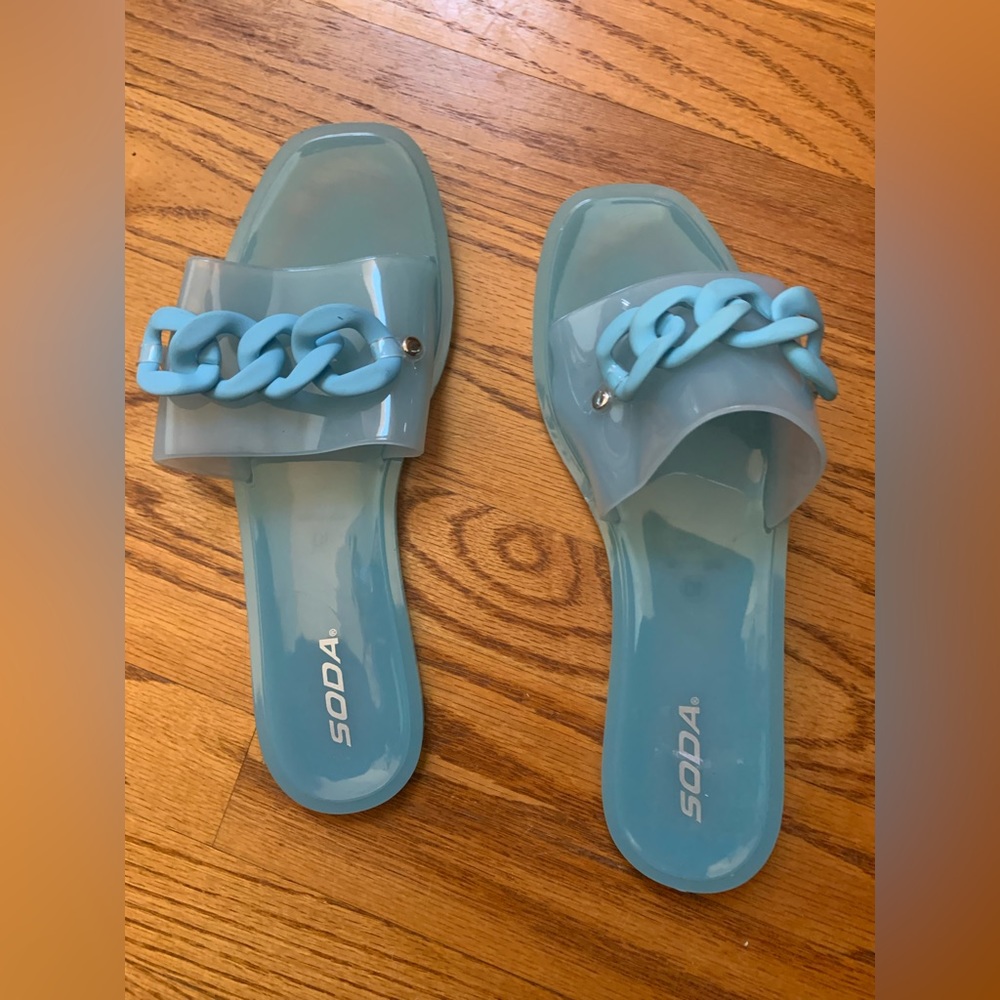 Soda Jelly Sandals Women's 10 - Blue Slip On